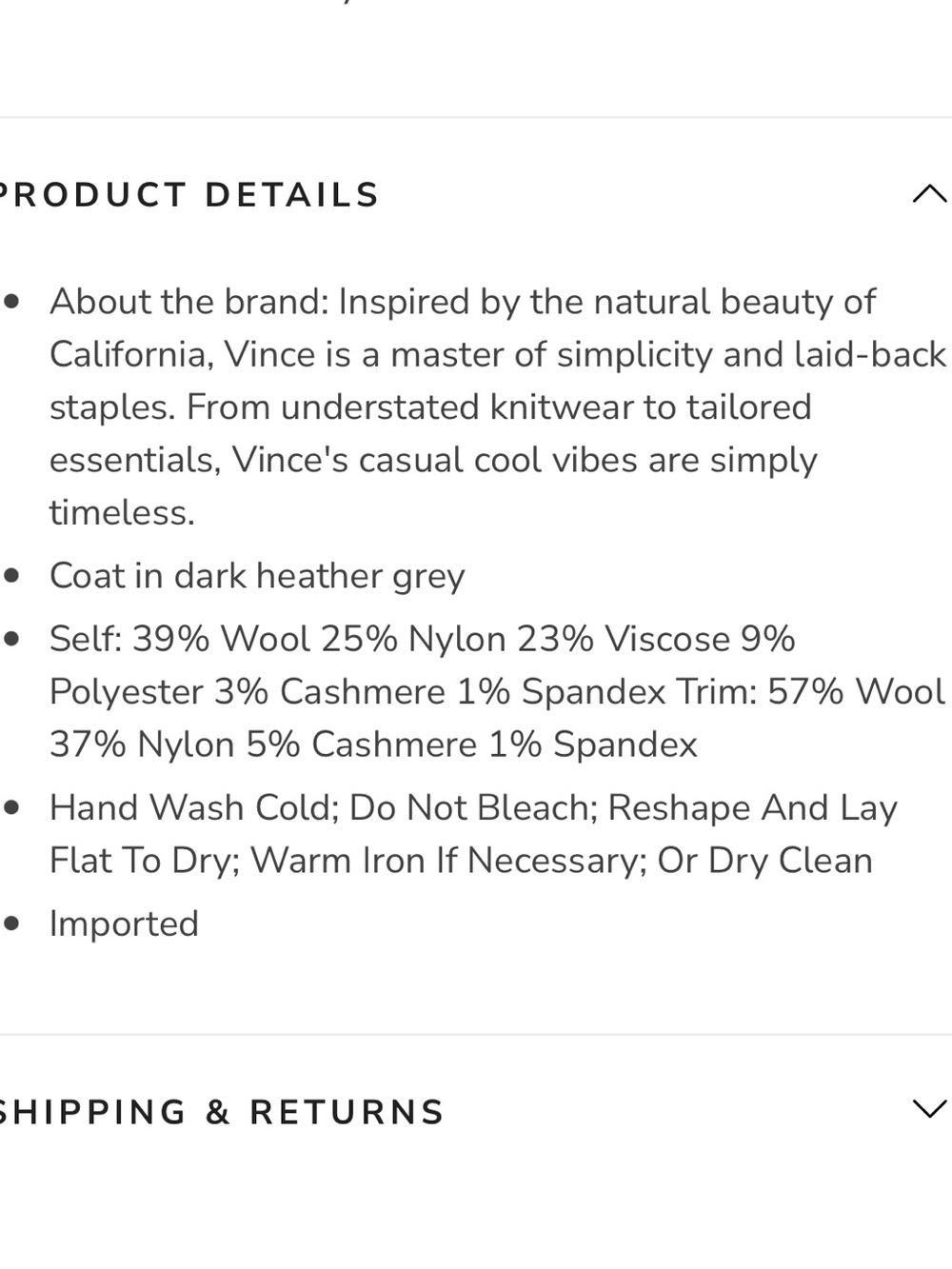 Vince Charcoal Wool Blend Draped Car Sweater Coat NWT - Picture 6 of 9